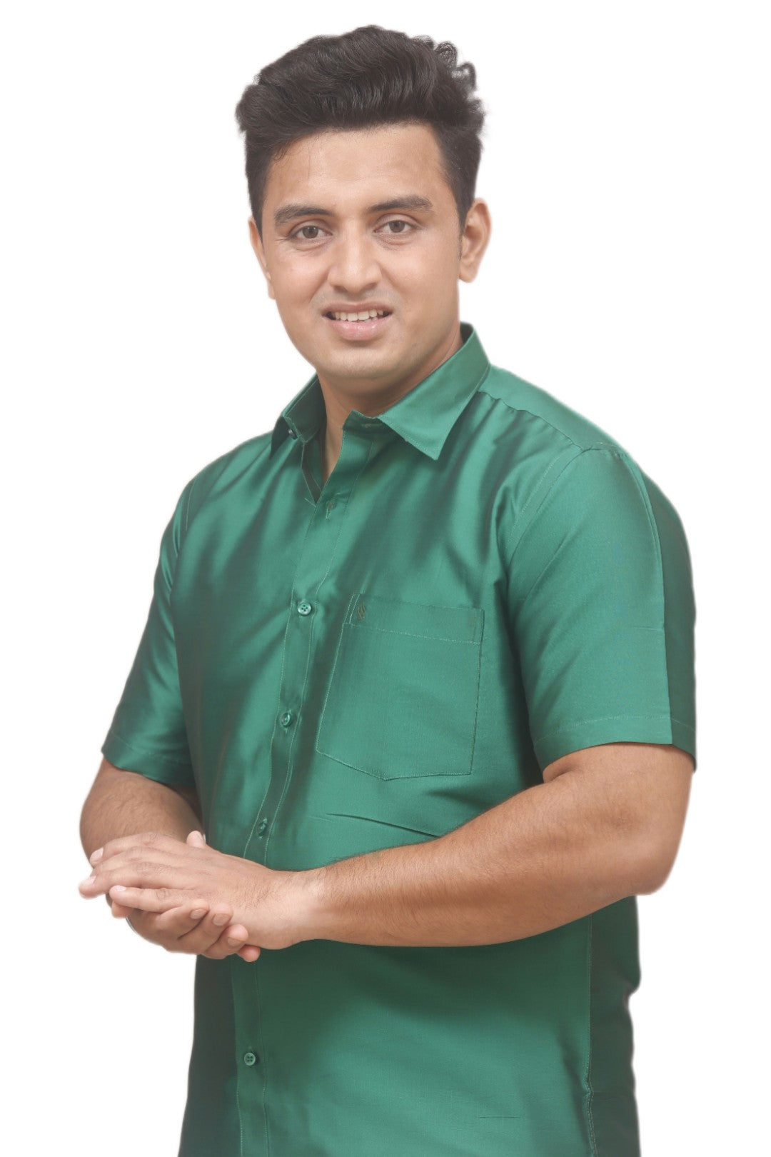 Silky Colour Shirt - Forest Green