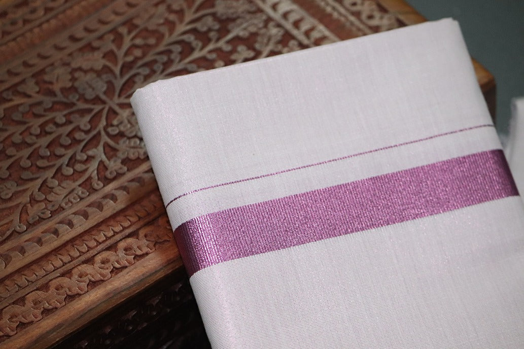 Tissue Baby Pink Shirt Material+Dhoti