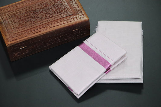 Tissue Baby Pink Shirt Material+Dhoti