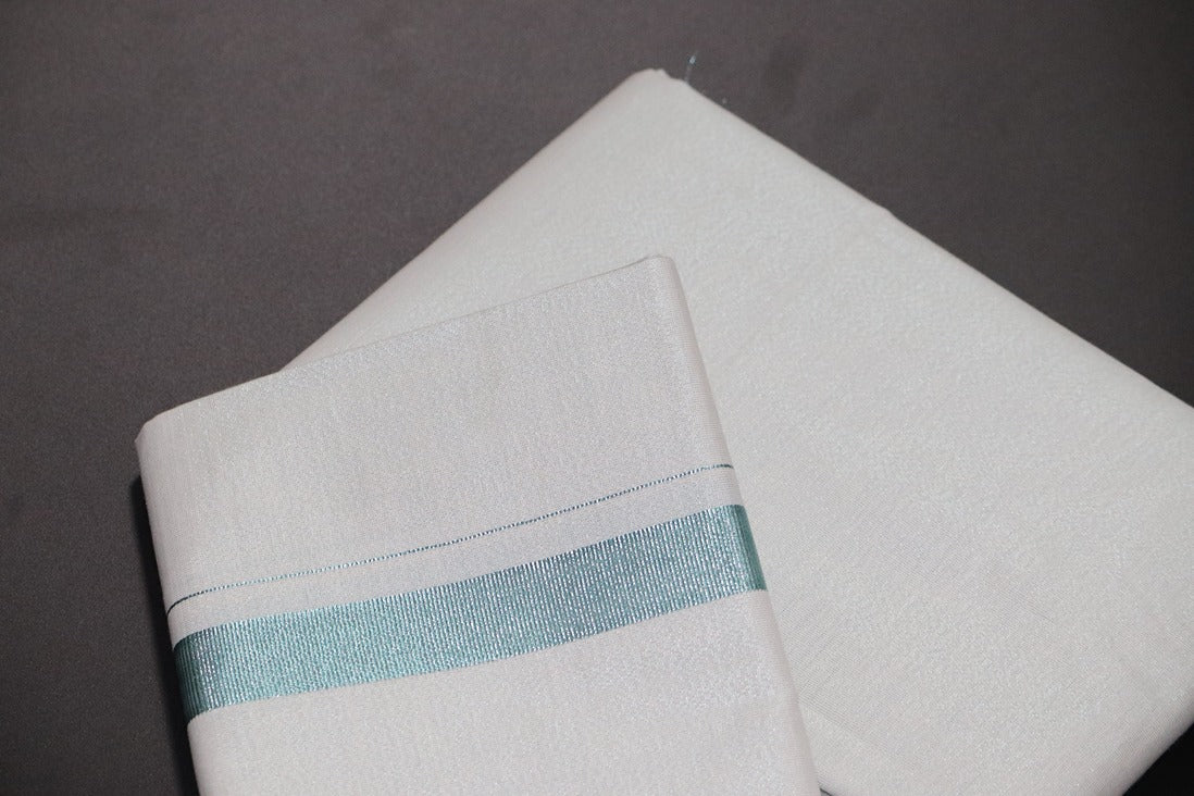 Tissue Magnetic Blue Shirt Material+Dhoti