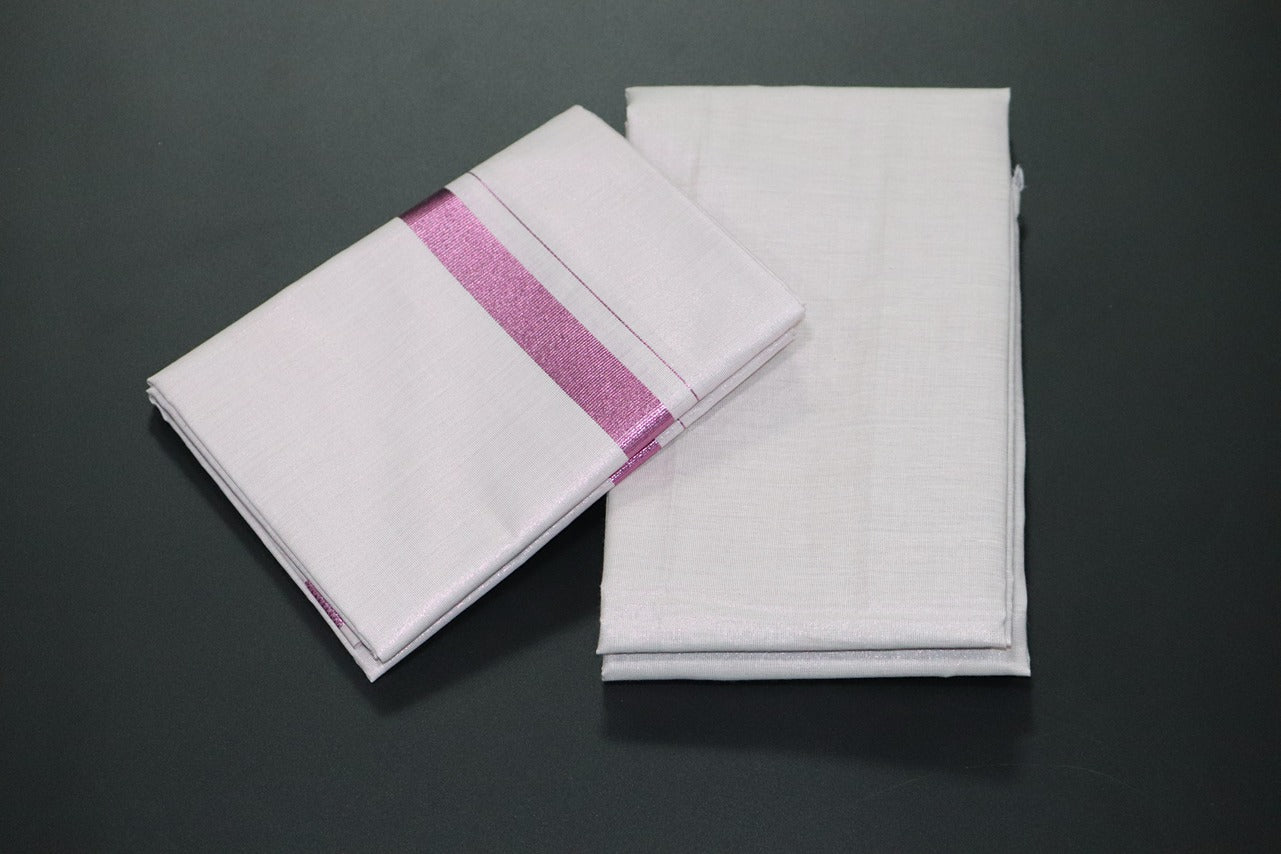 Tissue Baby Pink Shirt Material+Dhoti