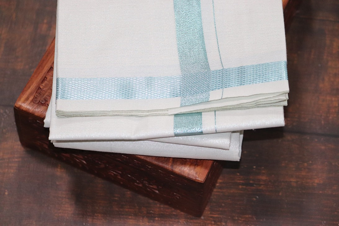 Tissue Magnetic Blue Shirt Material+Dhoti