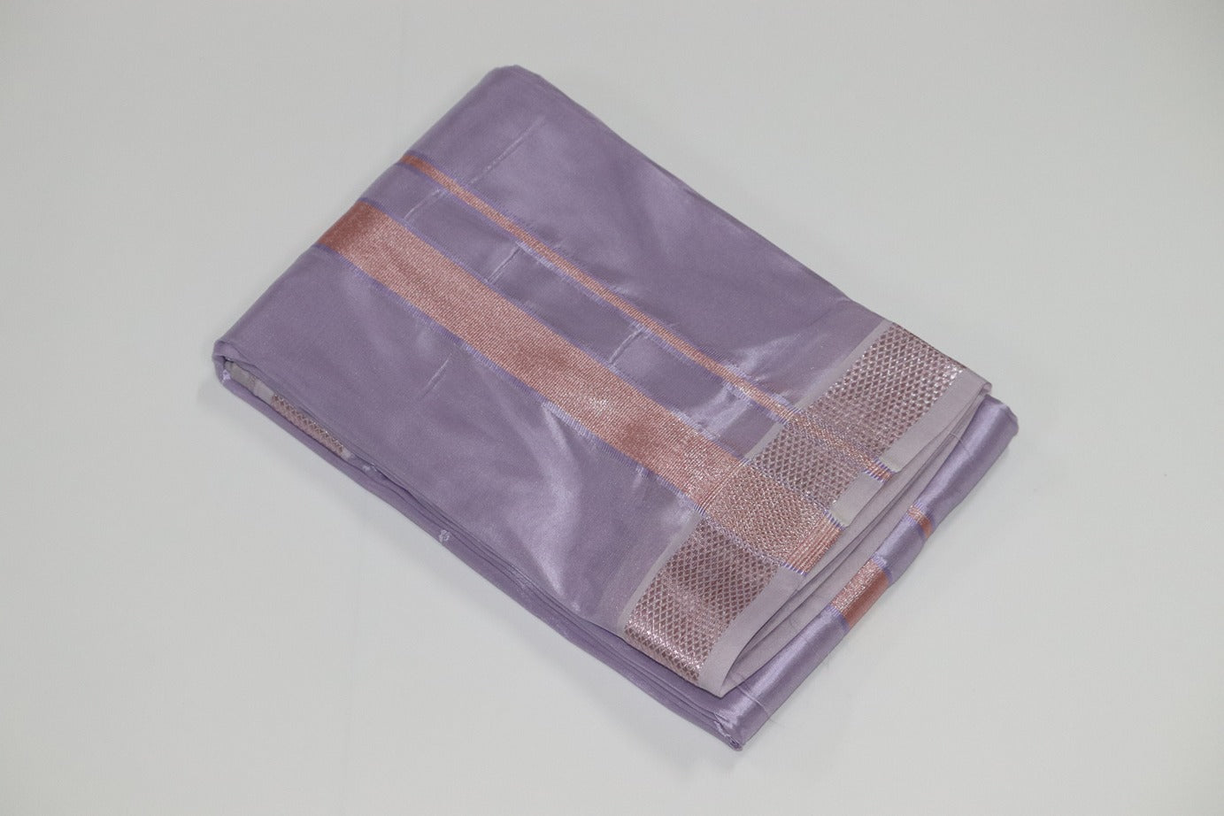 Artsilk Ultra Violet Combo Set (Shirt Fabric+Dhoti) with Onion Pink Silver Border